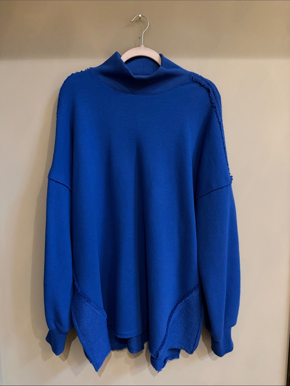 We The Free Royal Blue Oversized Funnel Neck Sweater